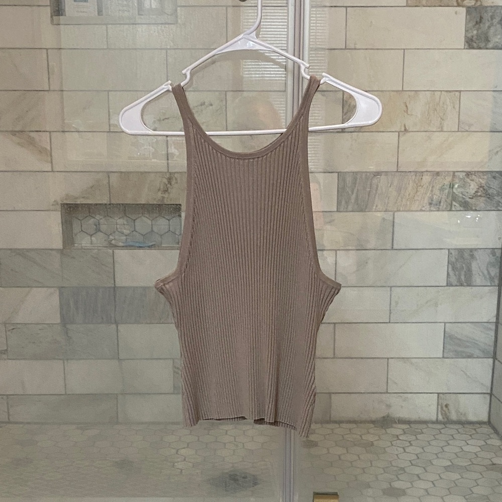 H&M Ribbed Tank Top - Taupe